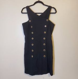 Bebe Double Button Black Dress